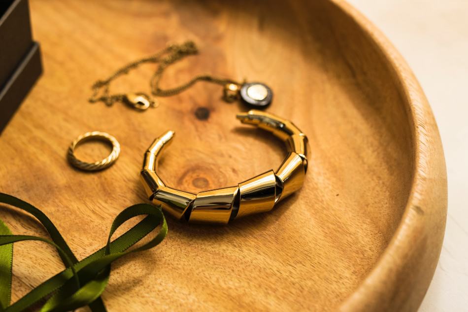 A jewelry on the table.