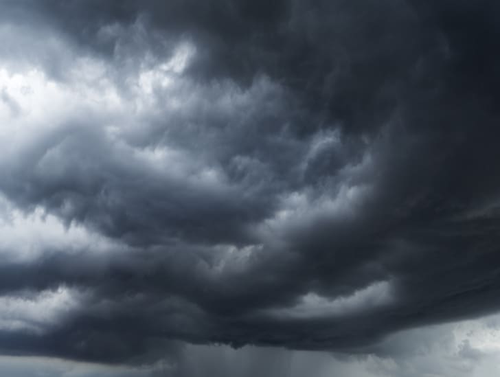 A heavy rain dark clouds.