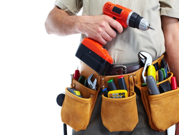 A man tools belt. 