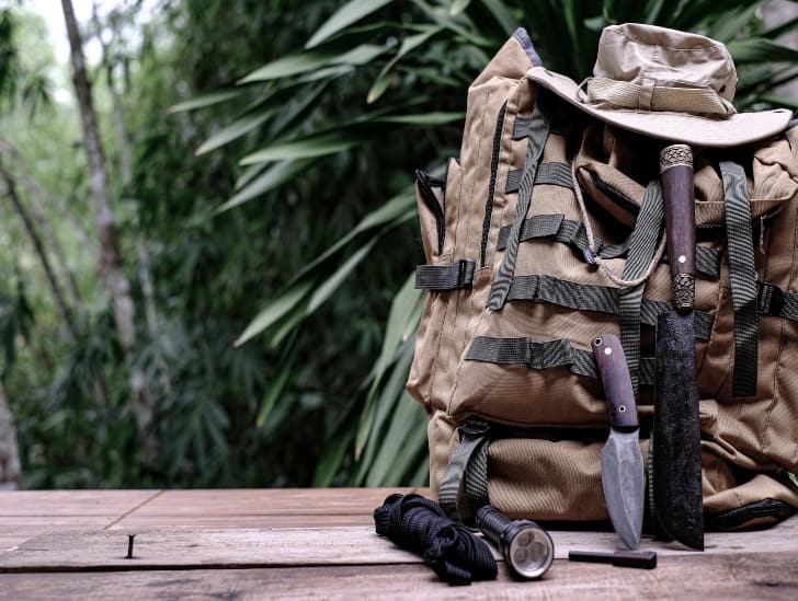 A backpack for a hike.