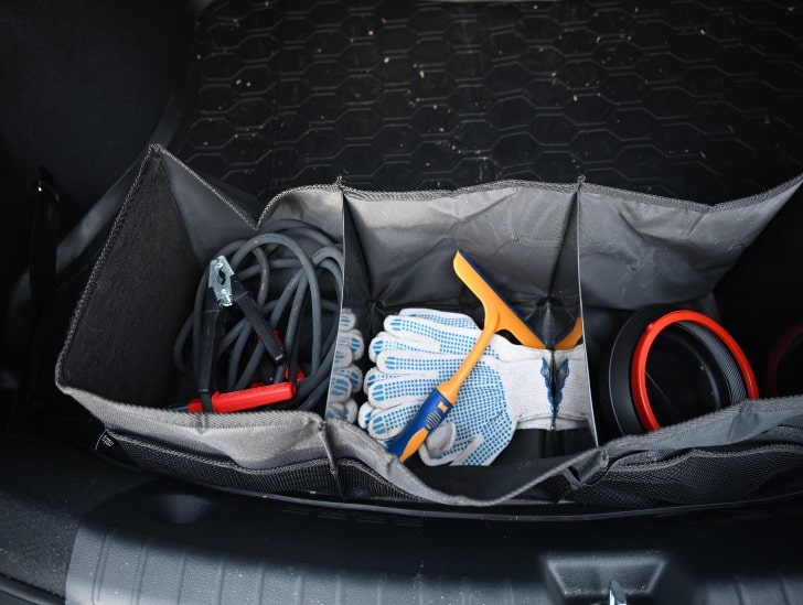 A car trunk organizer.